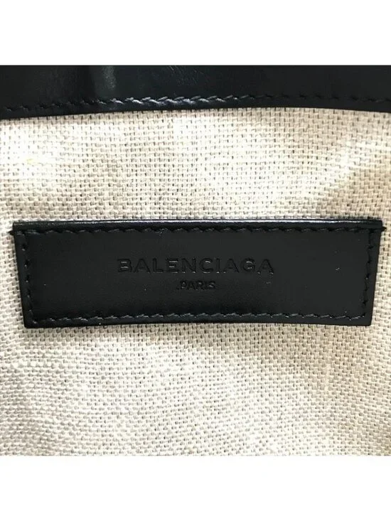 Balenciaga Logo Leather Farm Mouton Clutch Second Black - Picture 8 of 10